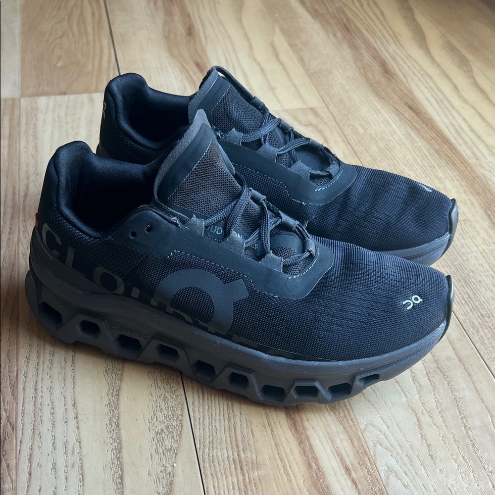 On Running cloud monster black and grey running shoes